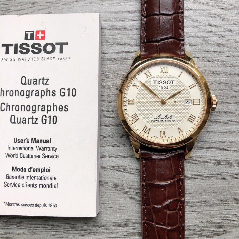 Tissot PRX Powermatic 80 Gold Cream Dial Leather Watch view