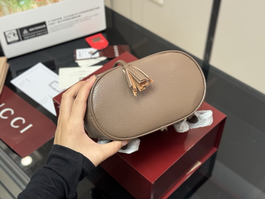 Gucci GG Canvas Backpack with Web Stripe - Beige view