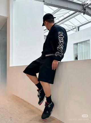 Chrome Hearts Black Varsity Bomber Jacket with Embroidered Sleeves view 2
