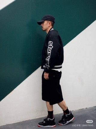 Chrome Hearts Black Varsity Bomber Jacket with Embroidered Sleeves view 3