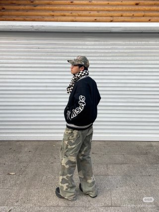 Chrome Hearts Black Varsity Bomber Jacket with Embroidered Sleeves view 4