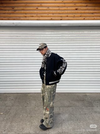 Chrome Hearts Black Varsity Bomber Jacket with Embroidered Sleeves view 7