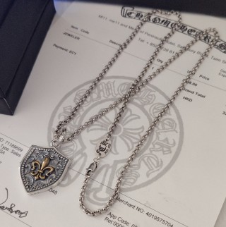 Chrome Hearts Silver Shield Pendant Necklace