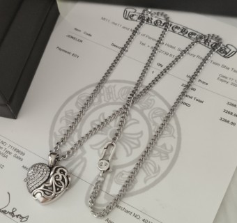 Chrome Hearts Silver Shield Pendant Necklace view 2