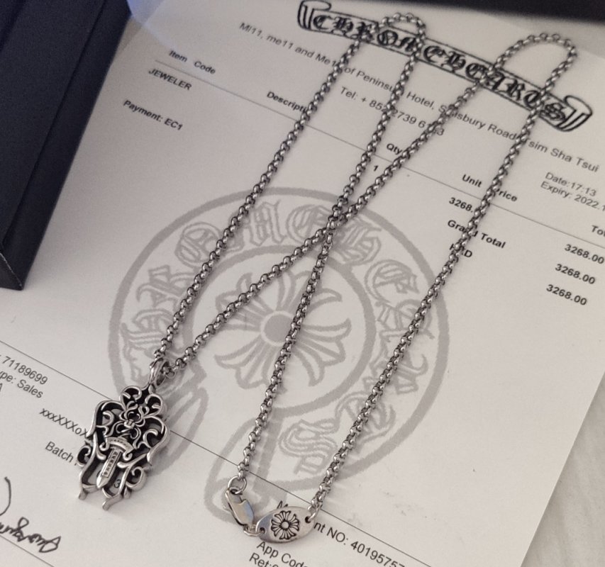 Chrome Hearts Silver Shield Pendant Necklace view