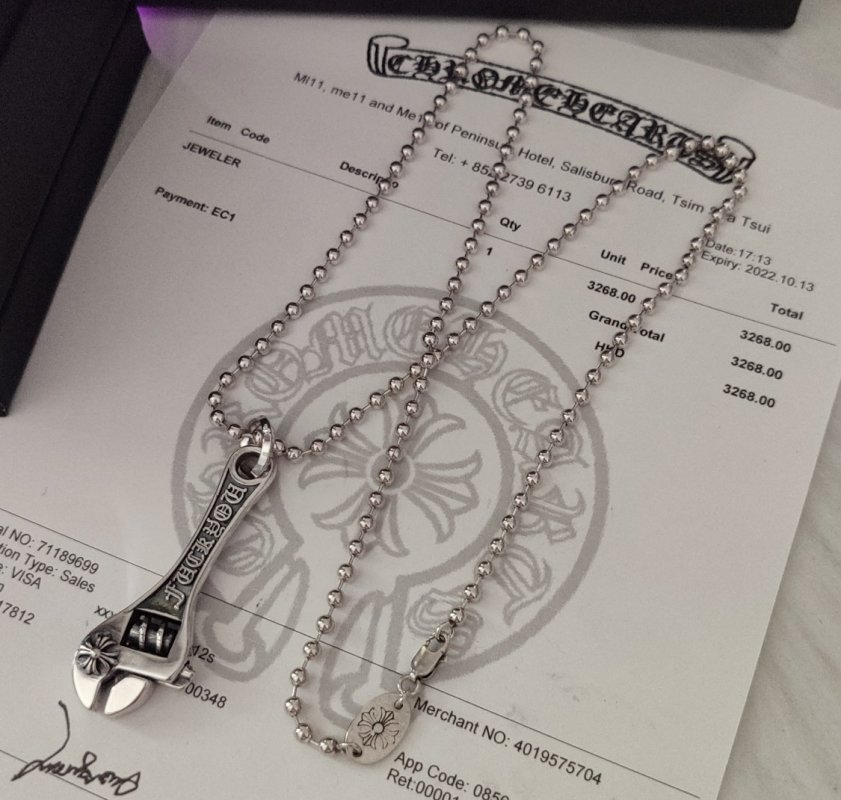 Chrome Hearts Silver Shield Pendant Necklace view