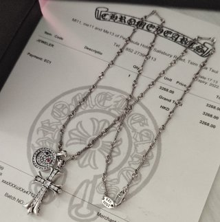 Chrome Hearts Silver Shield Pendant Necklace view 7