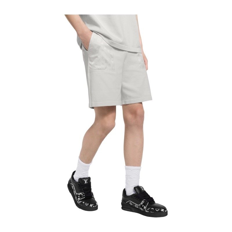 Louis Vuitton Knit Jacquard Nylon Drawstring Shorts Cream view