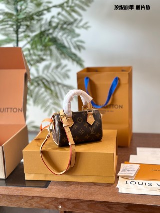 Louis Vuitton Speedy Nano Monogram Canvas Caramel Leather Pillow Bag view 4