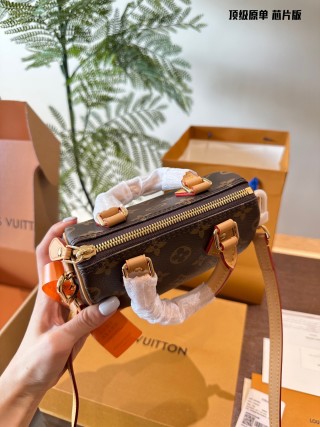 Louis Vuitton Speedy Nano Monogram Canvas Caramel Leather Pillow Bag view 7