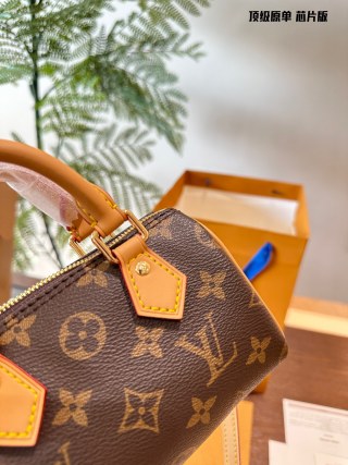 Louis Vuitton Speedy Nano Monogram Canvas Caramel Leather Pillow Bag view 8