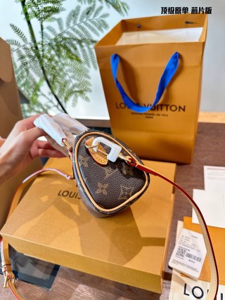 Louis Vuitton Speedy Nano Monogram Canvas Caramel Leather Pillow Bag view 9