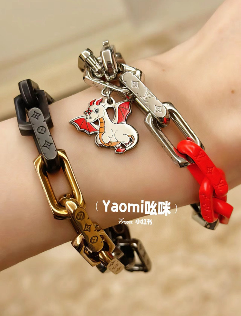 Louis Vuitton LV Monogram Chain Dragon Pendant Bracelet view
