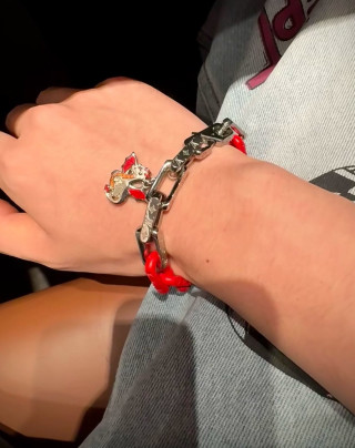 Louis Vuitton LV Monogram Chain Dragon Pendant Bracelet view 5
