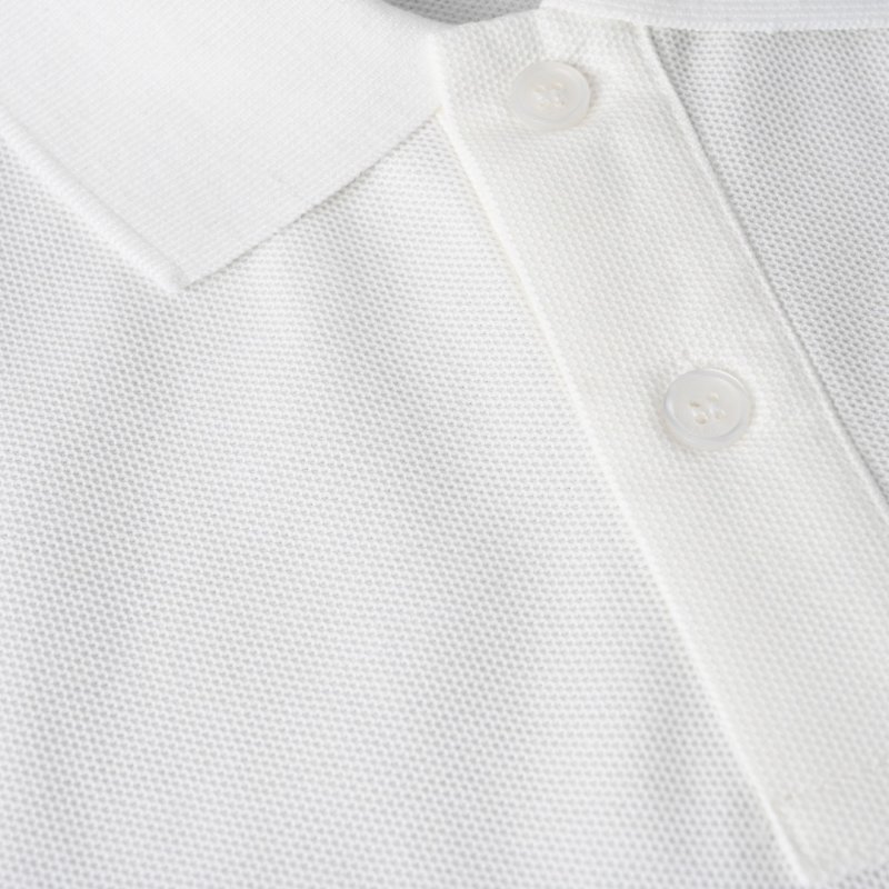 Moncler White Polo Shirt with Tricolor Stripe view