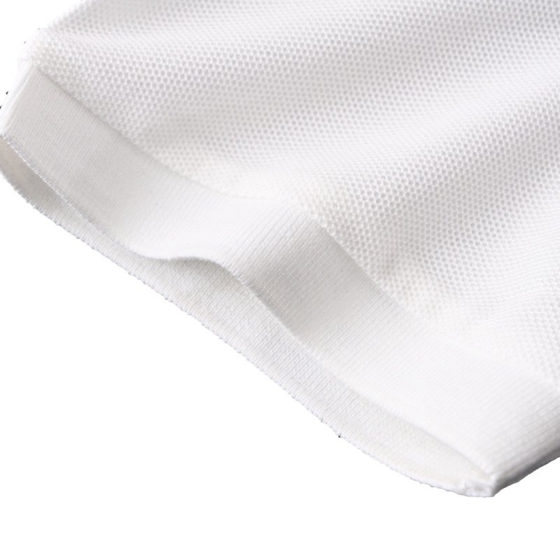 Moncler White Polo Shirt with Tricolor Stripe view