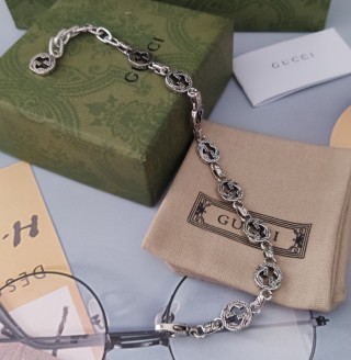 Gucci Interlocking G Link Silver-Tone Bracelet