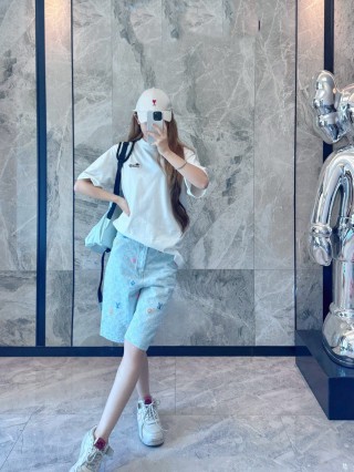 White Embroidered Short Sleeve T-Shirt