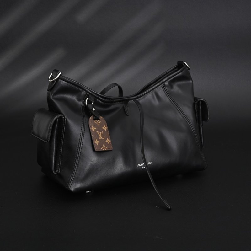 Louis Vuitton CarryAll M24861 Black Leather Shoulder Bag