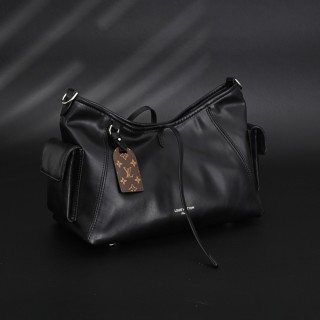 Louis Vuitton CarryAll M24861 Black Leather Shoulder Bag