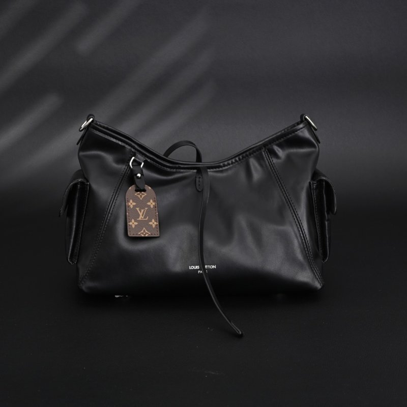 Louis Vuitton CarryAll M24861 Black Leather Shoulder Bag view