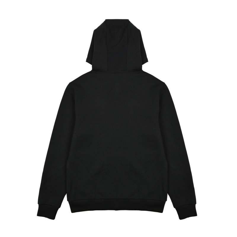 Black Zip Hoodie Jacket with Red Accent Stripe view