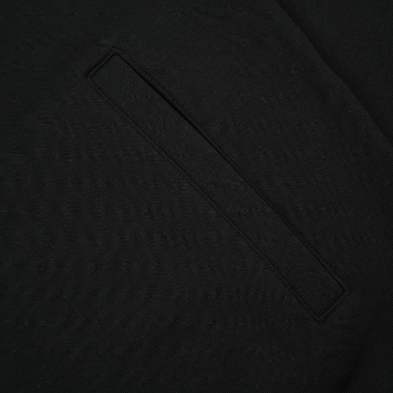 Black Zip Hoodie Jacket with Red Accent Stripe view