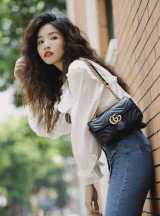 Gucci Marmont Chain Shoulder Bag Black