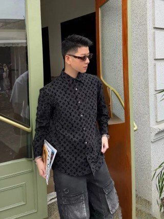 Louis Vuitton Monogram Black Button-Up Shirt
