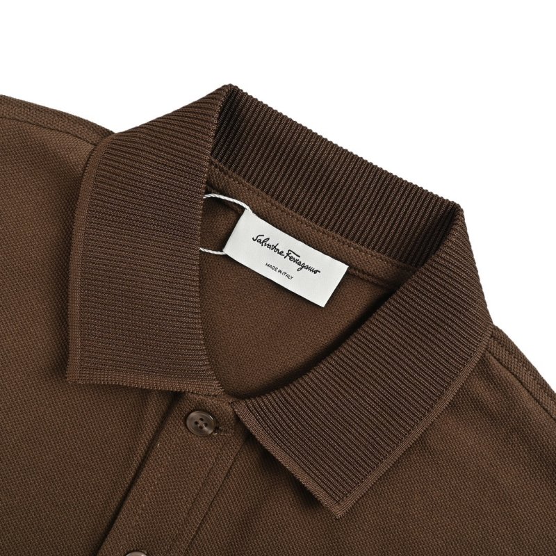Brown Polo Short Sleeve T-Shirt view