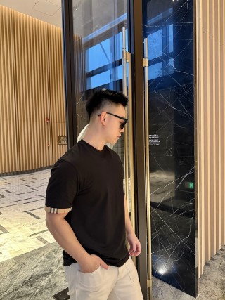 Burberry Black Check Cuff T-Shirt view 4