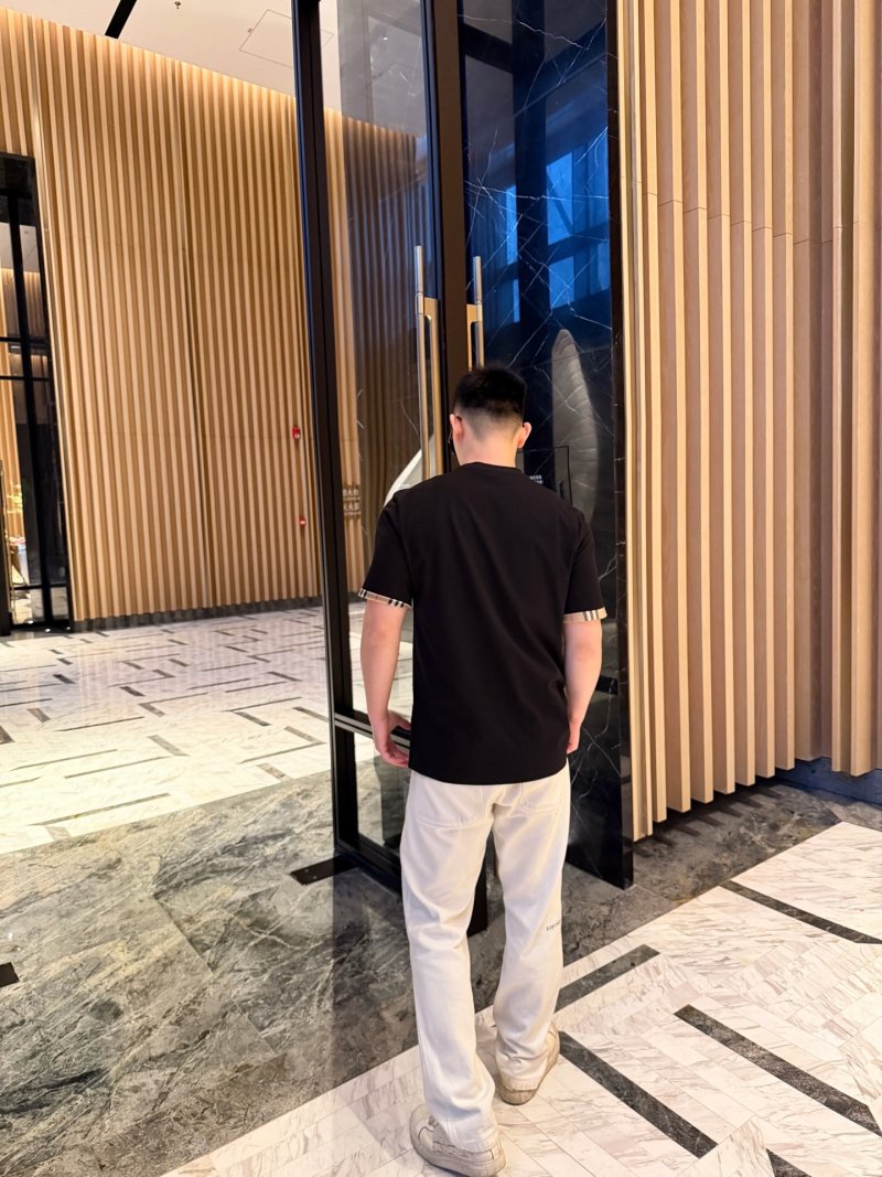 Burberry Black Check Cuff T-Shirt view