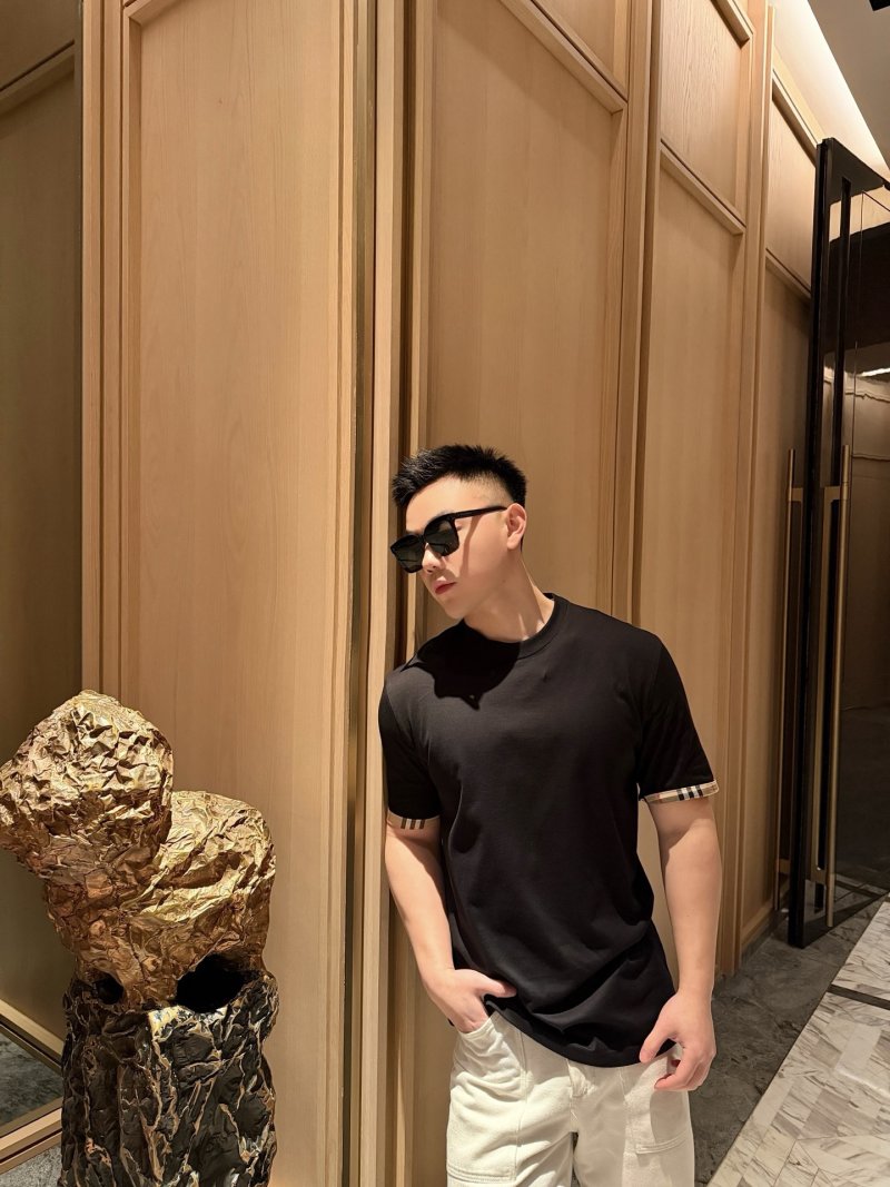 Burberry Black Check Cuff T-Shirt view