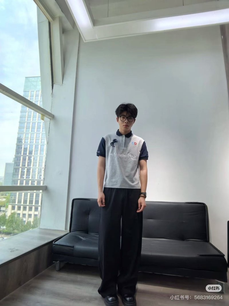 Colorblock Short Sleeve T-Shirt Grey Black view