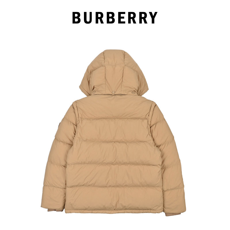 Beige Puffer Down Jacket with Hood view