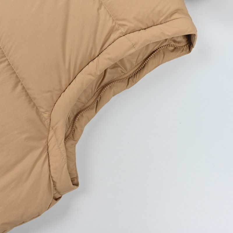 Beige Puffer Down Jacket with Hood view