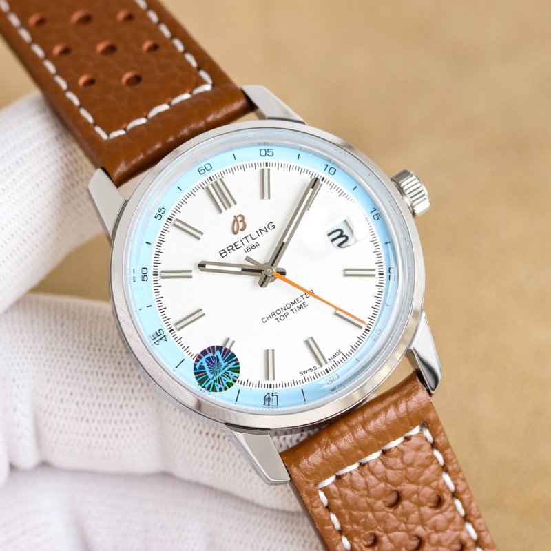 Breitling Top Time Chronometer 38mm White Dial Automatic Watch view