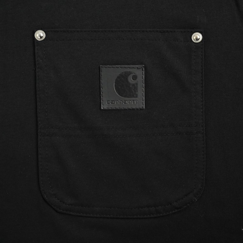 Black Pocket Crew Neck Short Sleeve T-Shirt view