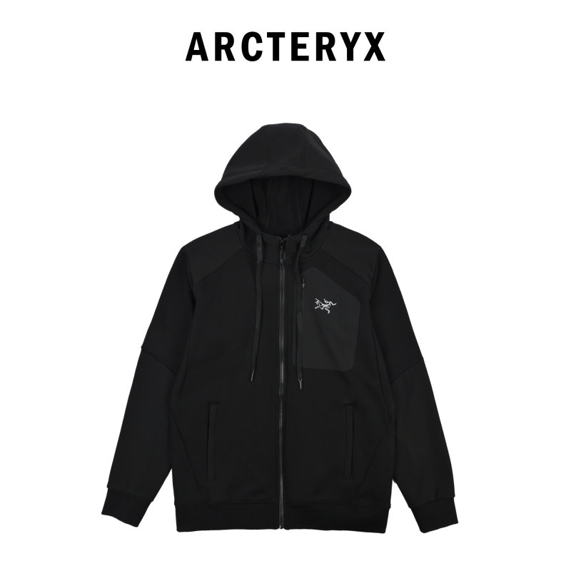 Arc'teryx Black Zip Hoodie Jacket with Chest Pocket view