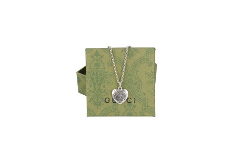 Gucci Love Fearless Double-Sided Heart Pendant Necklace Silver view 7