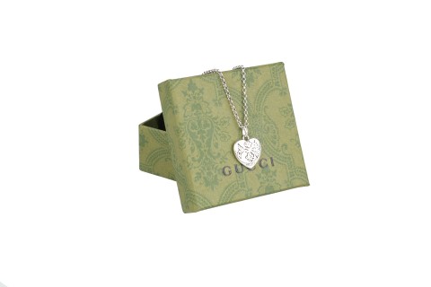 Gucci Love Fearless Double-Sided Heart Pendant Necklace Silver view 8