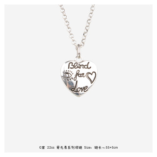 Gucci Love Fearless Double-Sided Heart Pendant Necklace Silver view 9