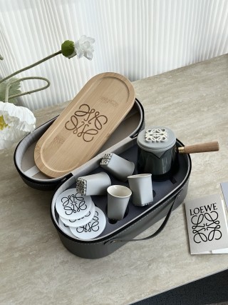 Loewe Anagram Tea Set with Wooden Tray & Ceramic Pieces view 5