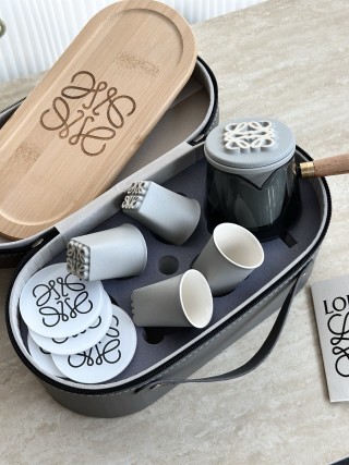 Loewe Anagram Tea Set with Wooden Tray & Ceramic Pieces view 6