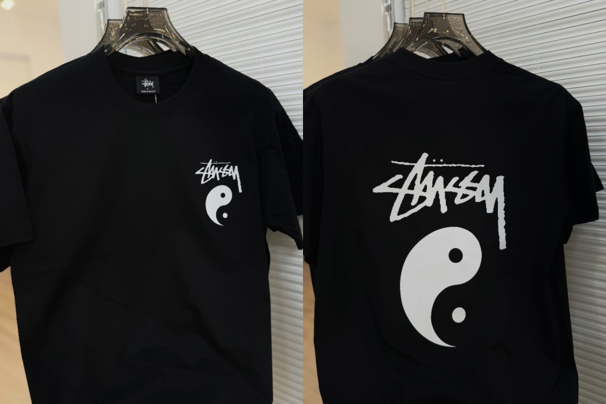 Stüssy Yin Yang Logo White T-Shirt view