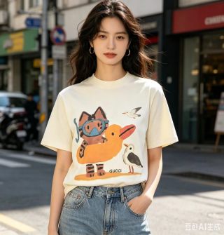 Gucci Cream Animals Graphic T-Shirt view 2