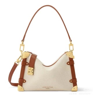 Louis Vuitton Monogram Canvas Leather Shoulder Bag Cream view 5