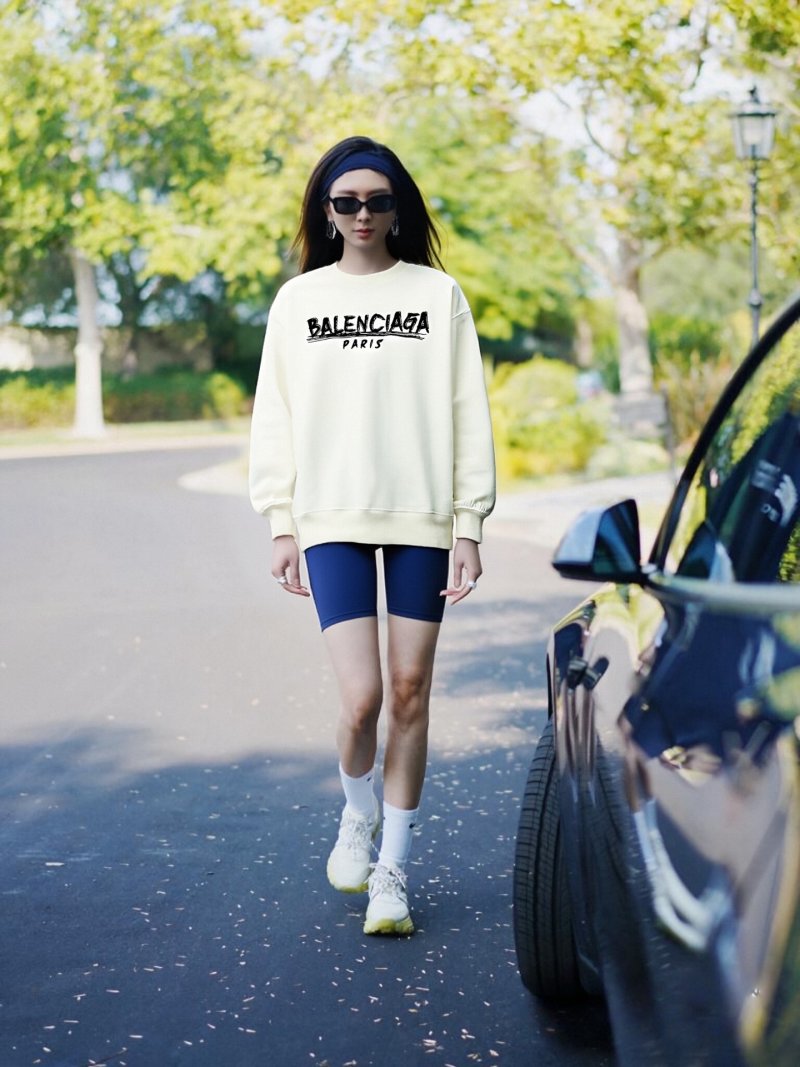 Balenciaga Paris Logo Cream Hoodie