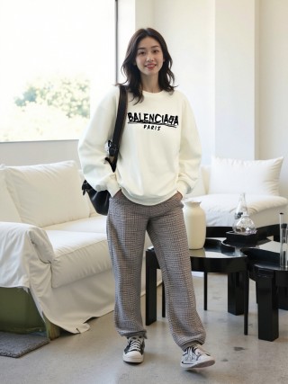 Balenciaga Paris Logo Cream Hoodie view 2