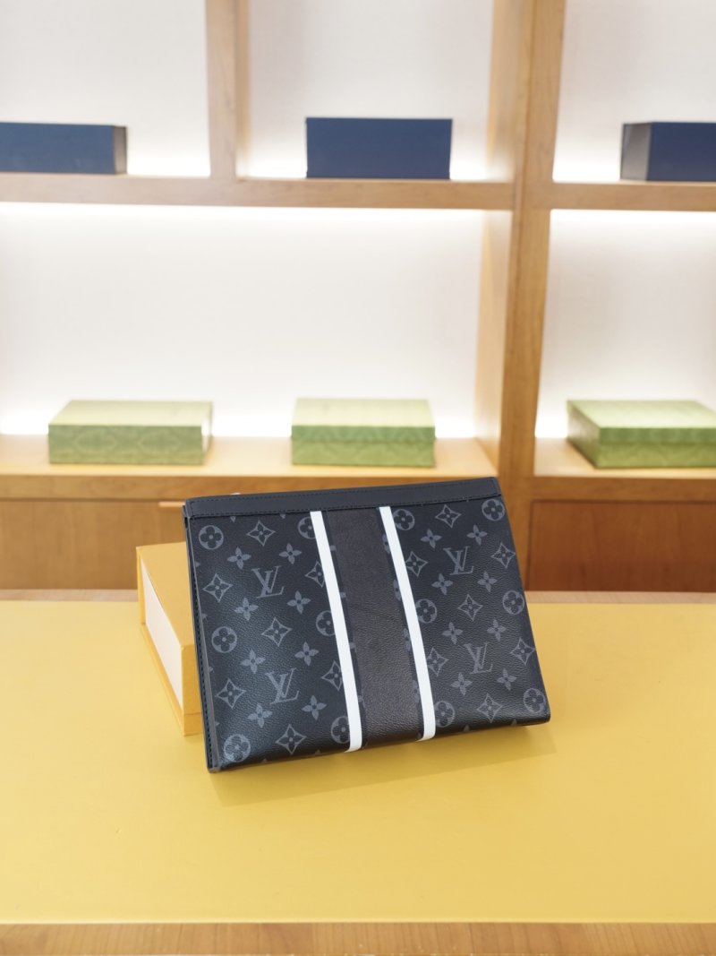 Louis Vuitton Monogram Canvas Clutch Bag Navy